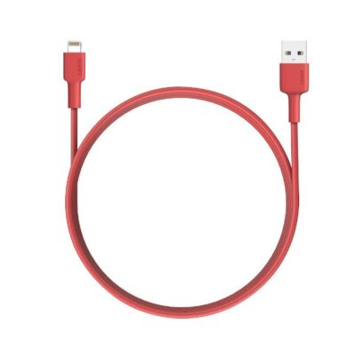 Cablu Date Si Incarcare Lightning iPhone 5 6 7 8 X XS 11 11 Pro Textil Rosu