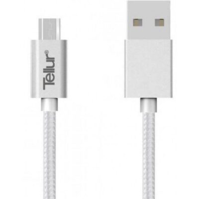 Cablu De Date Tellur USB – microUSB 1m Argintiu