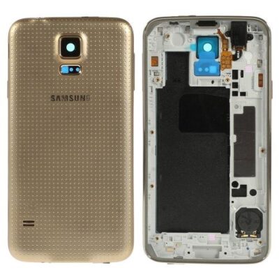 Carcasa Spate Samsung Galaxy S5 G900 Cu Corp Mijloc Si Capac Baterie a Aurie