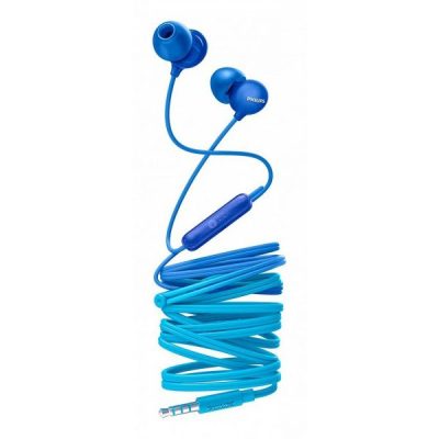 Casti audio Philips UpBeat SHE2405BL/00, intraauriculare, microfon incorporat, izolare fonica, lungime cablu 1,2m, Albastru