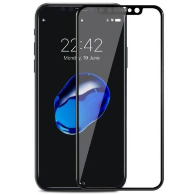 Geam Folie Sticla Protectie Display iPhone XS Acoperire Completa Negru 6D