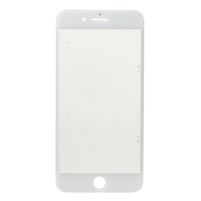 Geam iPhone 7 Plus Cu Rama si Adeziv Sticker Alb