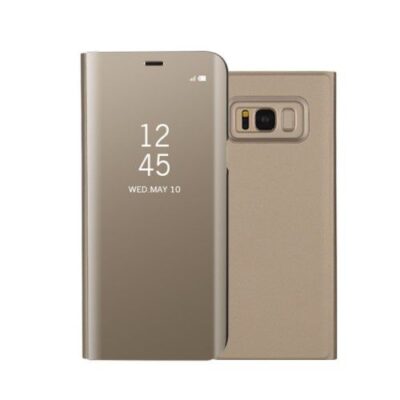 Husa Flip Cu Stand Samsung Galaxy S8 G950 Tip Oglinda Aurie