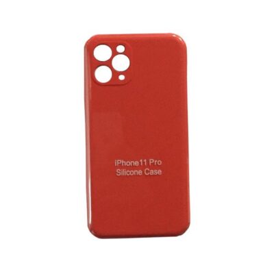 Husa Protectie iPhone 11 Pro Silicon Cu Protectie Camera Red