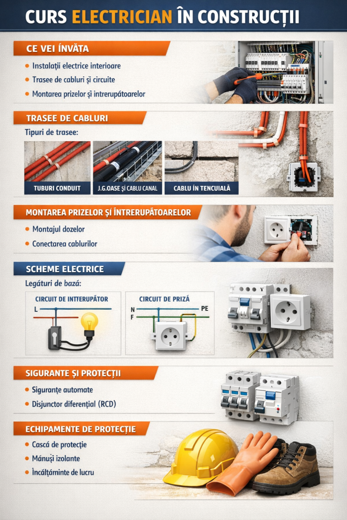 Curs Electrician în Construcții — Ghid practic, pe înțelesul tuturor