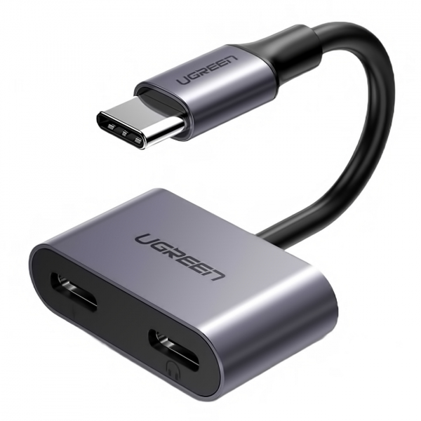 Adaptor Audio USB-C - USB-C / USB-C UGREEN CM232, Gri