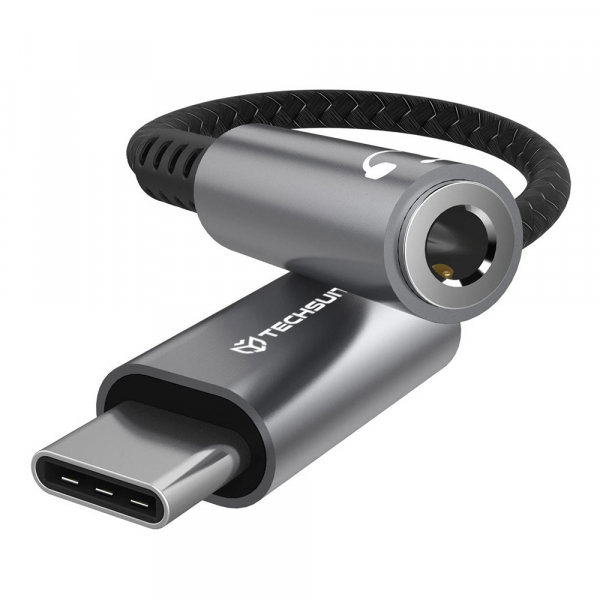 Adaptor Audio USB-C - 3.5mm Techsuit AC14 SonicPiX, Gri