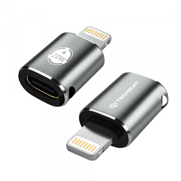Adaptor Date si Incarcare USB-C - Lightning Techsuit A11 TitanCoreX, Gri