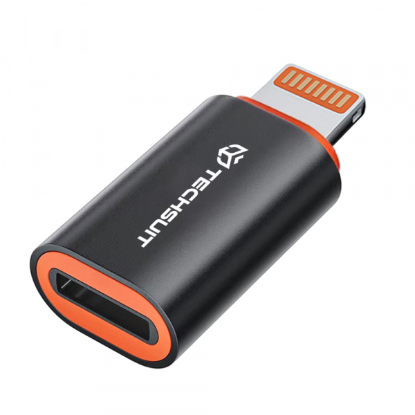 Adaptor Date si Incarcare USB-C - Lightning Techsuit A3 HyperPort, Negru Portocaliu