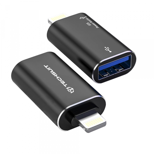 Adaptor OTG Lightning - USB-A Techsuit A18 AluVoltX, Negru