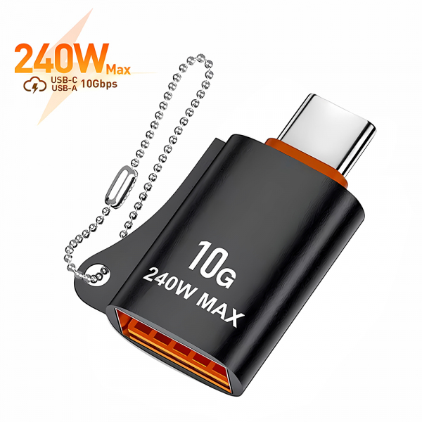 Adaptor OTG USB-C - USB-A Techsuit A1 HyperPort, Negru Portocaliu