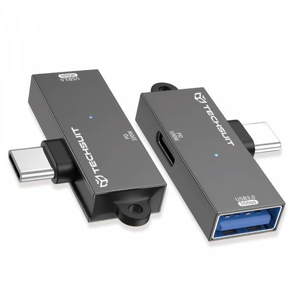 Adaptor OTG USB-C - USB-A Techsuit A21, Gri