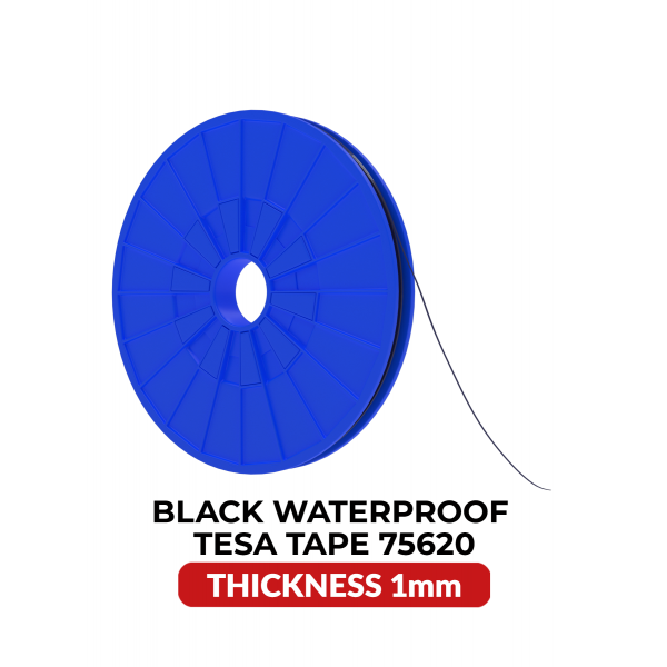 Banda Adeziva Tesa, 1mm, Acrilic, Impermeabila, Neagra