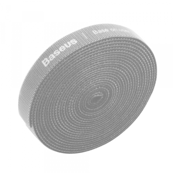 Organizator Cabluri Baseus Circle, Velcro, 3m, Gri ACMGT-F0G