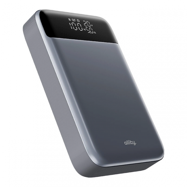 Baterie Externa Allity. APB-200 PocketPower, 10000mAh, 33W, QC + PD, 1 x USB-A - 1 x USB-C, Gri