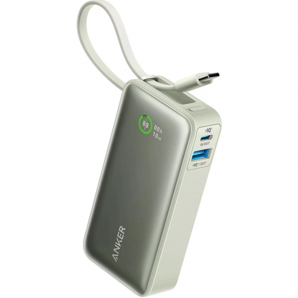 Baterie Externa Anker Nano, 10000mAh, 30W, QC + PD, 1 x USB-A - 2 x USB-C, Verde A1259G61