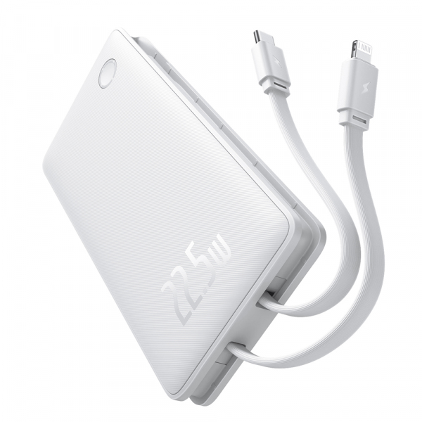 Baterie Externa Baseus Airpow Lite, 10000mAh, 22.5W, QC + PD, 1 x Lightning - 1 x USB-A - 2 x USB-C, Alba P10067501213-00