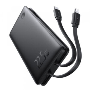 Baterie Externa Baseus Airpow Lite, 10000mAh, 22.5W, QC + PD, 1 x Lightning - 1 x USB-A - 2 x USB-C, Neagra P10067501123-00