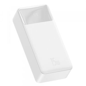 Baterie Externa Baseus Bipow, 30000mAh, 15W, 1 x USB-C - 2 x USB-A, Alba PPBD050202