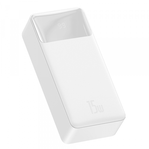 Baterie Externa Baseus Bipow, 30000mAh, 15W, 1 x USB-C - 2 x USB-A, Alba PPBD050202