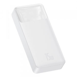 Baterie Externa Baseus Bipow, 20000mAh, 15W, 1 x USB-C - 2 x USB-A, Alba PPBD050102