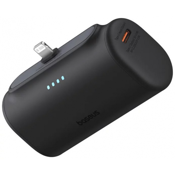 Baterie Externa Baseus Compact, 5000mAh, 20W, PD, 1 x Lightning - 1 x USB-C, Neagra P10068307113-00
