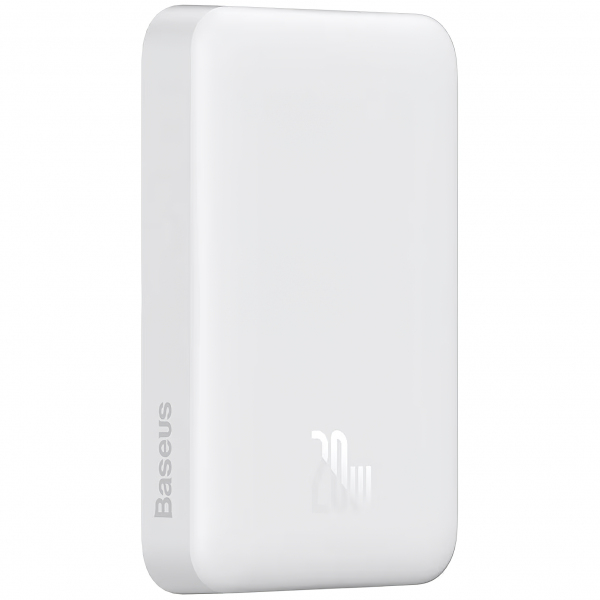 Baterie Externa Wireless Baseus Magnetic Mini, 10000mAh, 20W, PD + FQI, 1 x QI - 1 x USB-C, Alba P10059001223-00