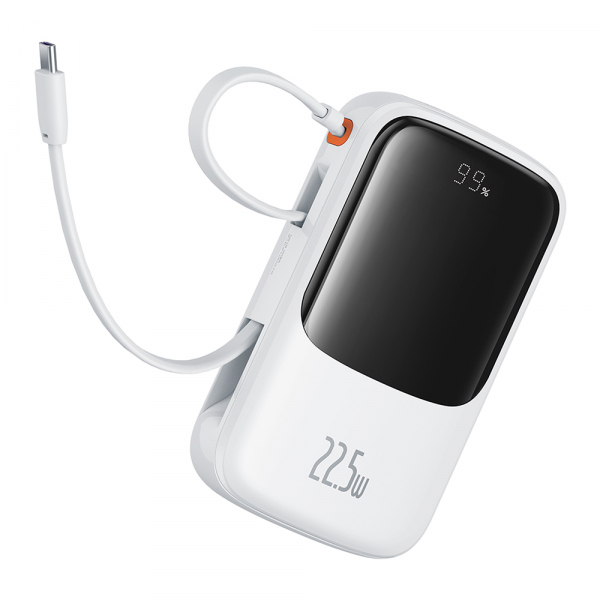 Baterie Externa Baseus Qpow Pro+, 10000mAh, 22.5W, QC + PD, 1 x USB-A - 2 x USB-C, Alba P10067101213-00