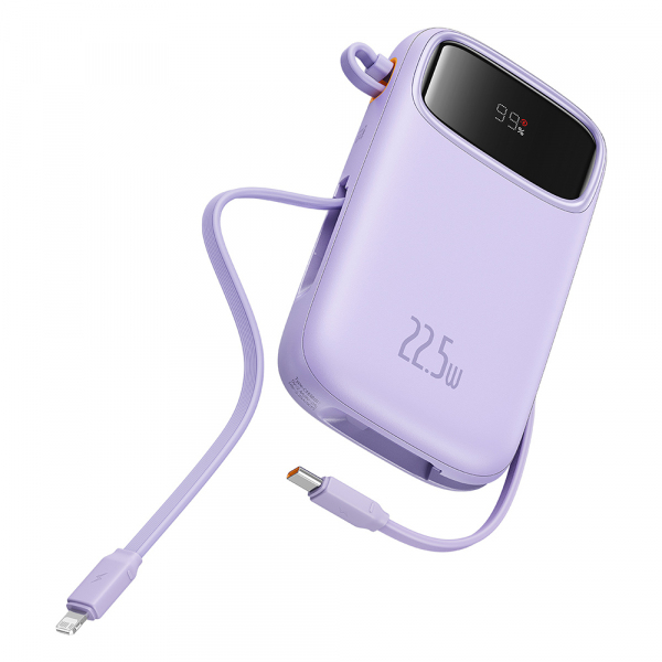 Baterie Externa Baseus Qpow Pro+, 10000mAh, 22.5W, QC + PD, 1 x Lightning - 1 x USB-A - 2 x USB-C, Mov P10055003513-00