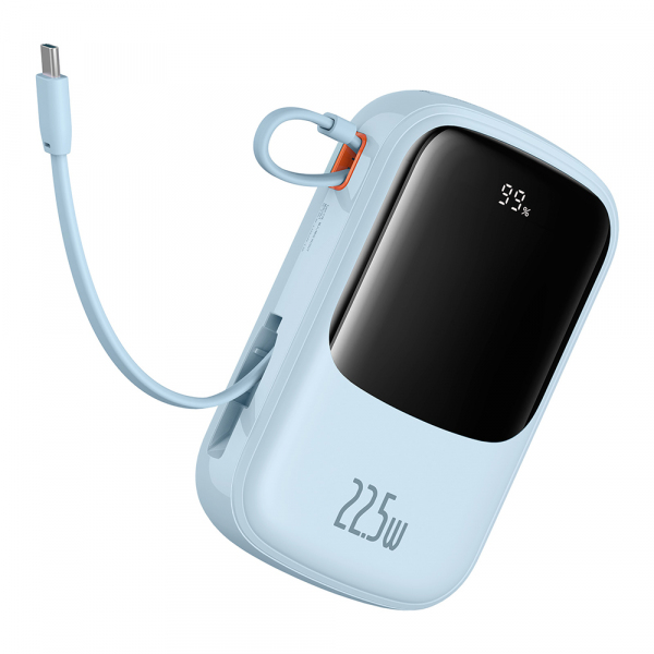 Baterie Externa Baseus Qpow Pro+, 20000mAh, 22.5W, QC + PD, 1 x USB-A - 2 x USB-C, Albastra P10067103313-00