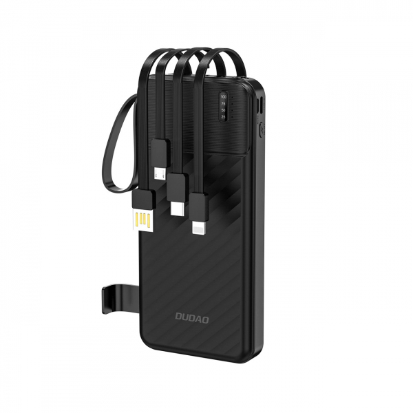 Baterie Externa Dudao K11, 10000mAh, 10W, 1 x Lightning - 1 x microUSB - 1 x USB-A - 1 x USB-C, Neagra