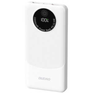 Baterie Externa Dudao K12, 10000mAh, 22.5W, QC + PD, 1 x USB-C - 2 x USB-A, Alba