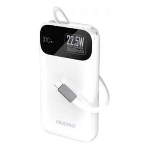 Baterie Externa Dudao K31, 10000mAh, 22.5W, PD, 2 x USB-C, Alba