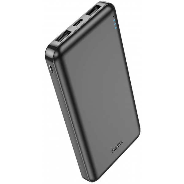 Baterie Externa HOCO J100, 10000mAh, 10W, 2 x USB-A, Neagra
