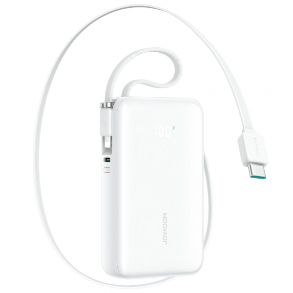 Baterie Externa Joyroom JR-PR2L, 10000mAh, 35W, QC + PD, 1 x Lightning - 2 x USB-C, Alba