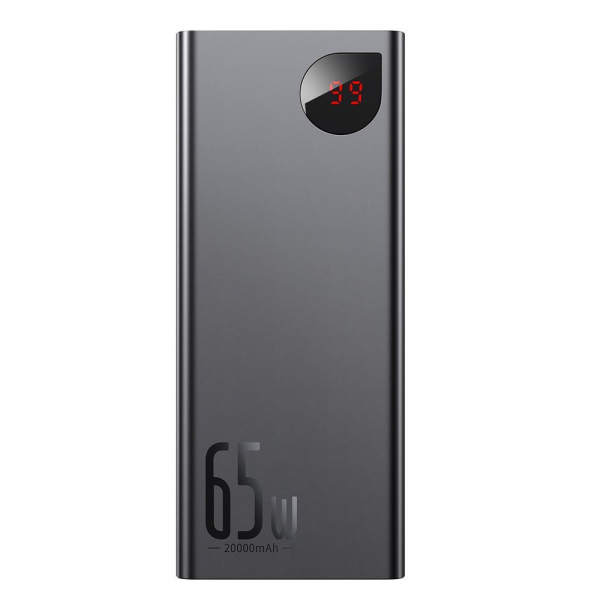 Baterie Externa Baseus Adaman, 20000mAh, 65W, QC + PD, 1 x USB-C - 2 x USB-A, Neagra PPIMDA-D01