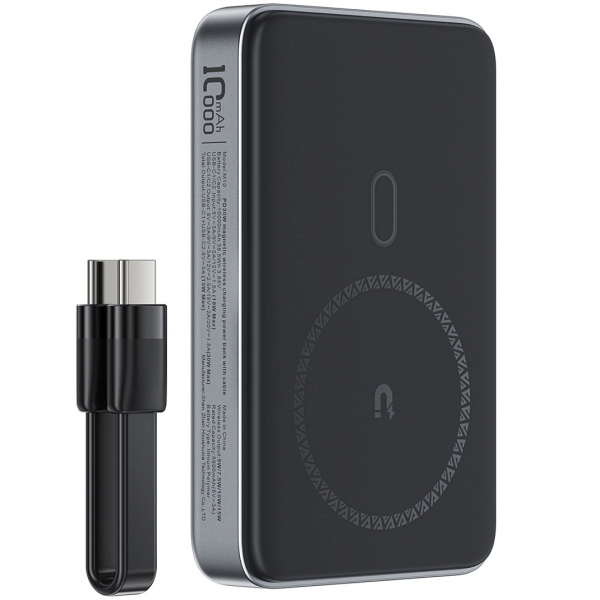 Baterie Externa Wireless Acefast M10, 10000mAh, 30W, PD + FQI, 1 x QI - 2 x USB-C, Neagra