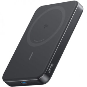 Baterie Externa Wireless Anker MagGo Slim, 10000mAh, 30W, PD + FQI, 1 x QI - 1 x USB-C, Neagra A1664H11