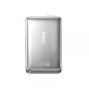 Baterie Externa Wireless Baseus Nomos, 10000mAh, 45W, PD + FQI, 1 x QI - 2 x USB-C, Gri P10078800843-00