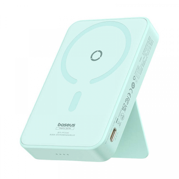 Baterie Externa Wireless Baseus MagPro PPCXZ05, 5000mAh, 20W, PD + FQI, 1 x QI - 1 x USB-C, Verde P10064101333-00
