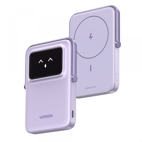 Baterie Externa Wireless UGREEN PB571 Uno, 5000mAh, 20W, PD + FQI, 1 x QI - 1 x USB-C, Mov