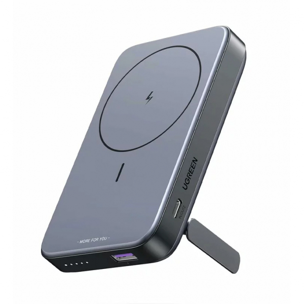 Baterie Externa Wireless UGREEN PB206, 10000mAh, 20W, QC + PD + FQI, 1 x QI - 1 x USB-A - 1 x USB-C, Gri