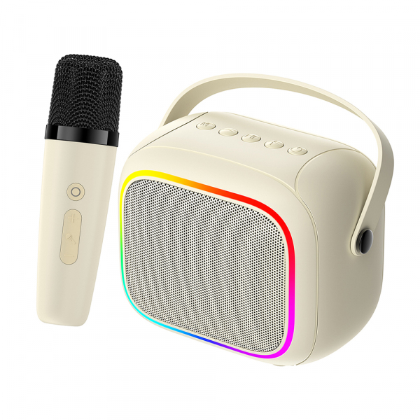 Boxa Portabila Bluetooth HAVIT SK818BT Karaoke, 5W, RGB, Waterproof, Bej