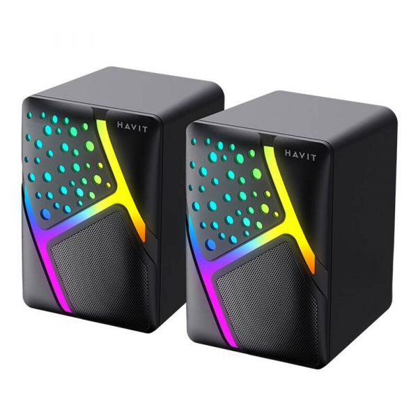 Boxe Gaming HAVIT SK763, 2 x 3W, RGB, USB-A, Negre