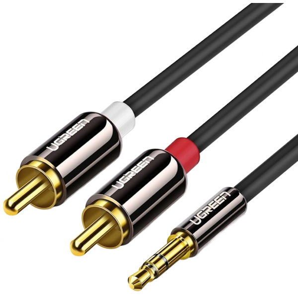 Cablu Audio 3.5mm - 2 x RCA UGREEN AV116, 5m, Negru