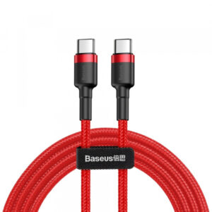 Cablu Date si Incarcare USB-C - USB-C Baseus Cafule, 60W, 1m, Rosu CATKLF-G09
