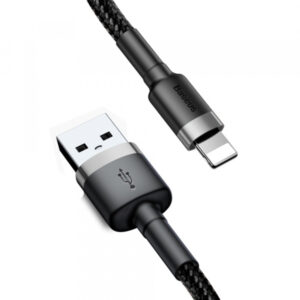 Cablu Date si Incarcare USB-A - Lightning Baseus Cafule, 18W, 3m, Gri CALKLF-RG1