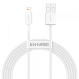 Cablu Date si Incarcare USB-A - Lightning Baseus Superior Series, 20W, 2m, Alb CALYS-C02