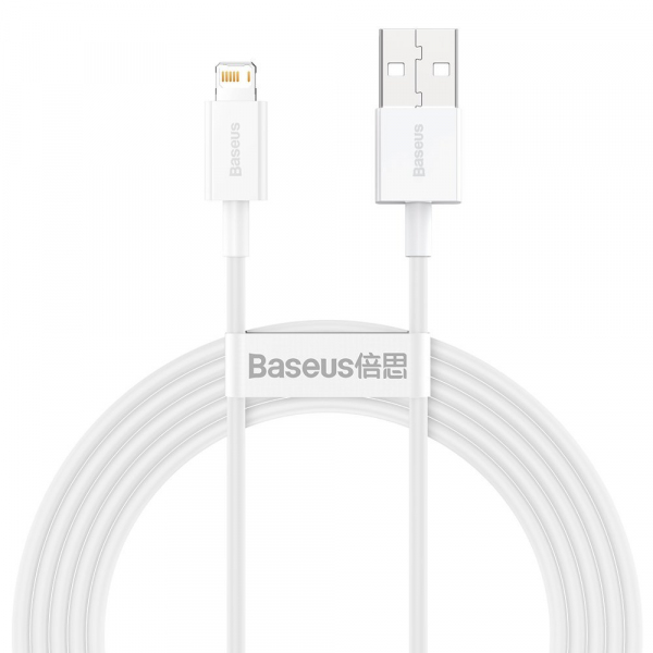 Cablu Date si Incarcare USB-A - Lightning Baseus Superior Series, 20W, 2m, Alb CALYS-C02