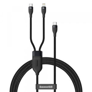 Cablu Date si Incarcare USB-C - Lightning / USB-C Baseus Flash Series 2in1, 100W, 1.2m, Negru CA1T2-F01